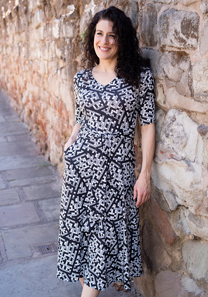 Natasha Crossword Countries Print Midi Dress