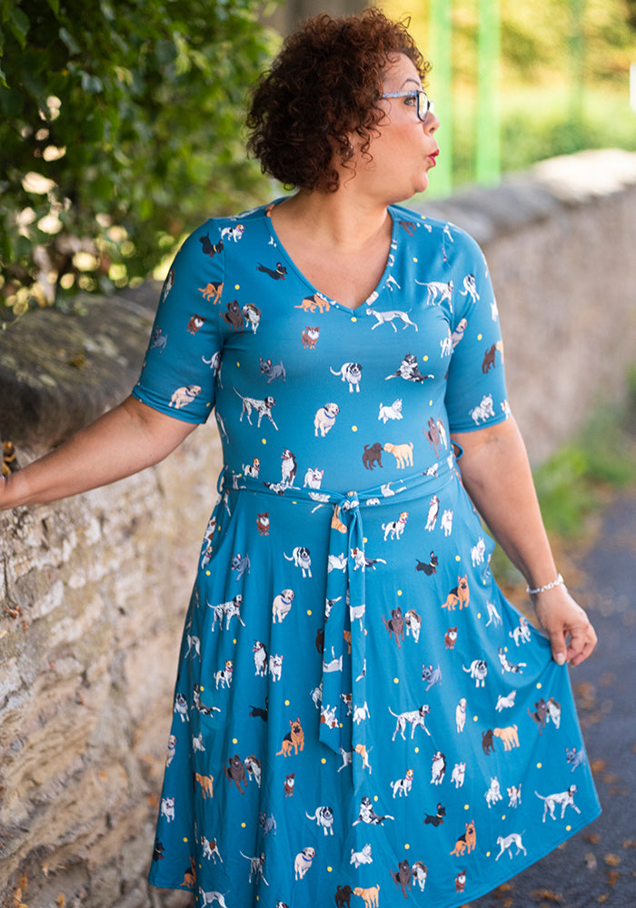 Nate Playful Dog Print Dress