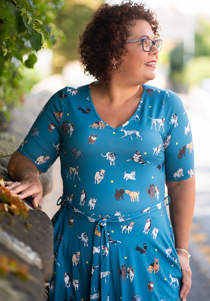 Nate Playful Dog Print Dress