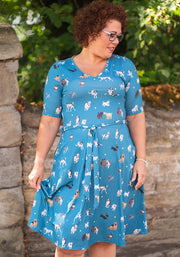 Nate Playful Dog Print Dress