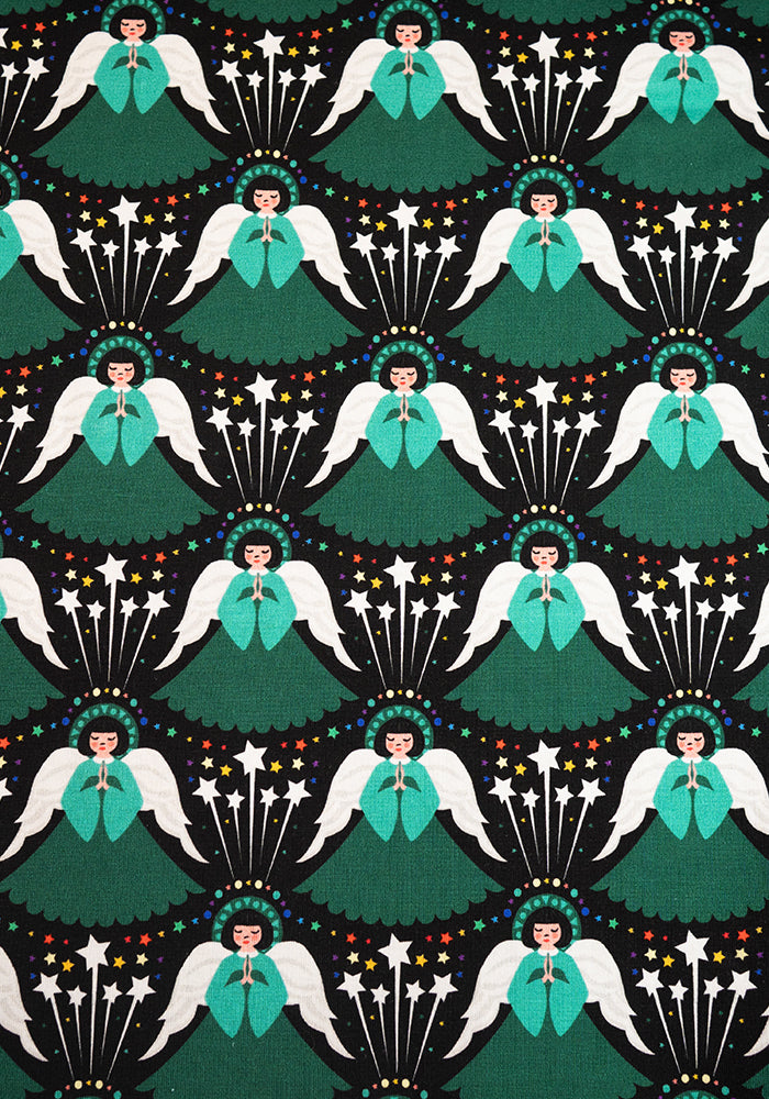 Nattie Christmas Angels Print Cotton Dress