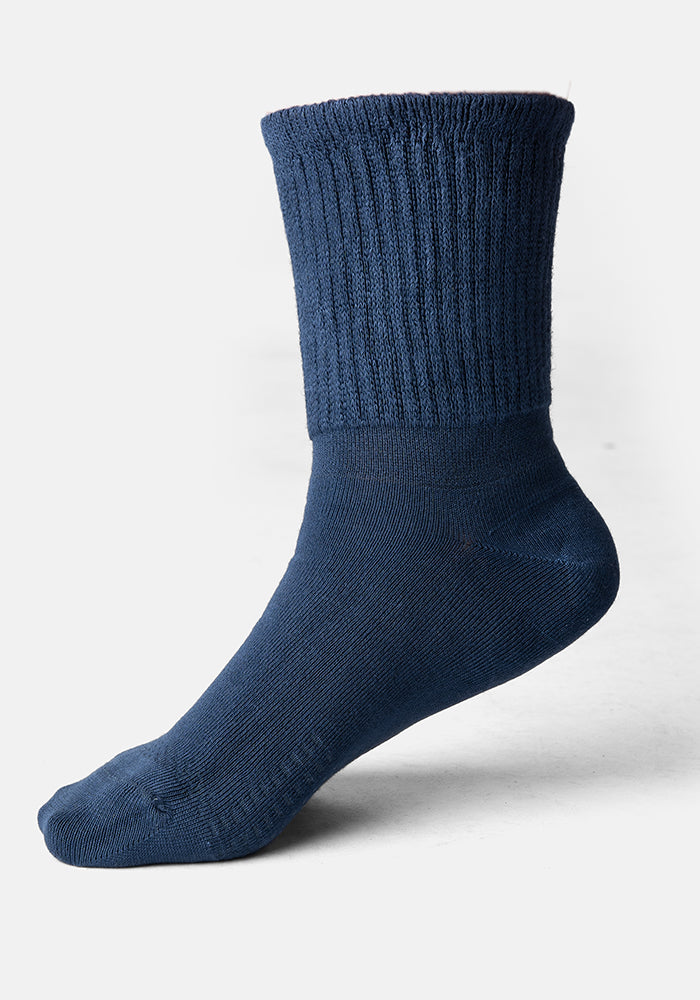 Second angle of Navy Bamboo Socks