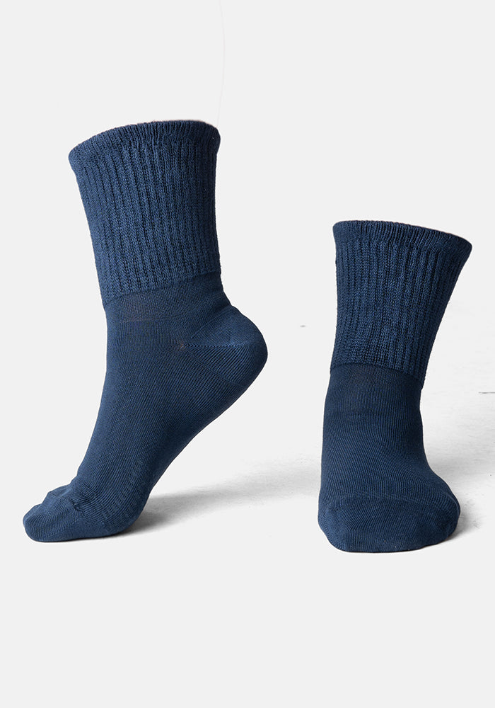 Front view of Navy Bamboo Socks