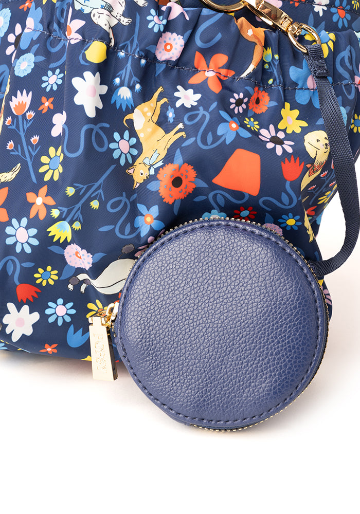 Navy Dog Garden Print Holdall
