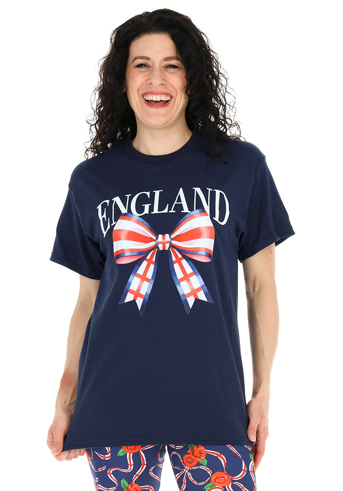 Second angle of Navy England Graphic T-Shirt, a classic navy t-shirt with England inspired graphic from Popsy Clothing.