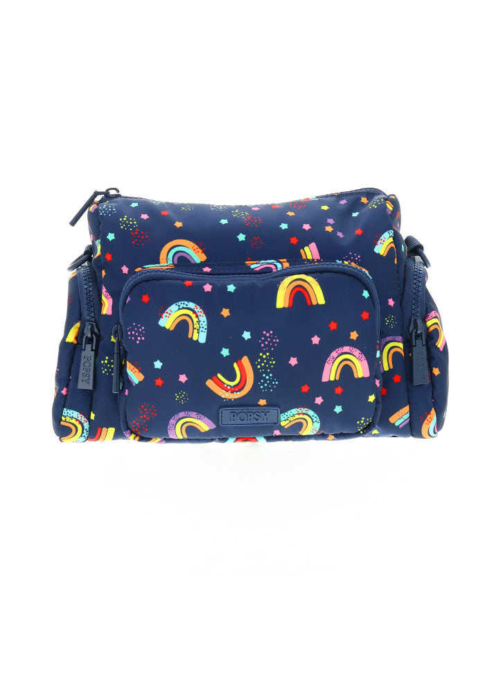 Navy Rainbow Cross Body Bag