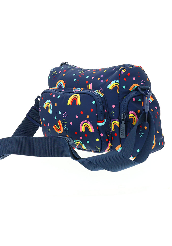 Navy Rainbow Cross Body Bag