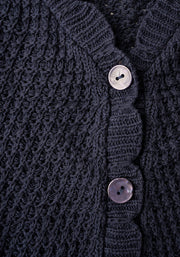Navy Scallop Short Sleeve Cardigan