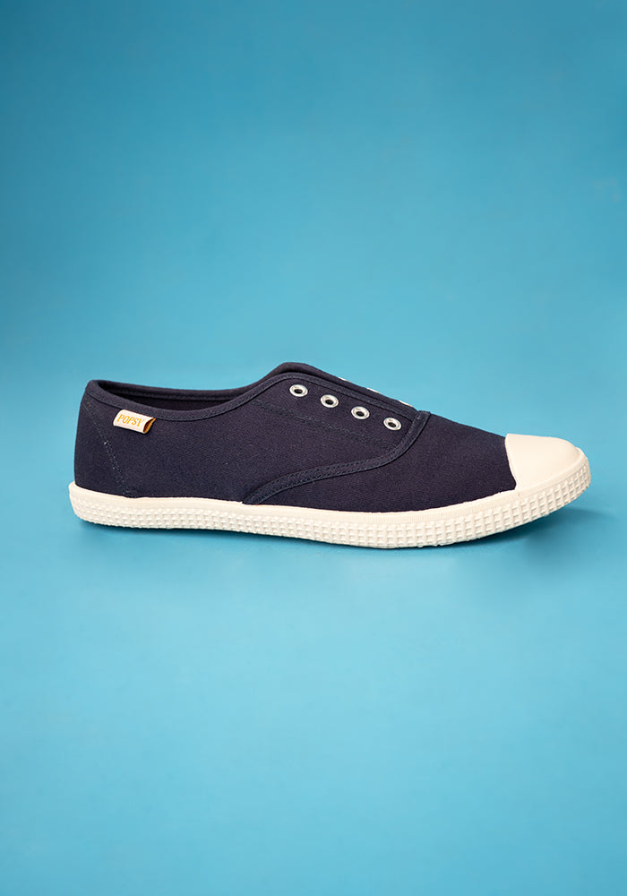 Navy Slip On Plimsole