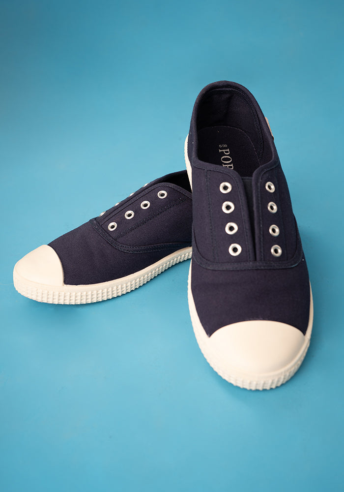 Navy Slip On Plimsole