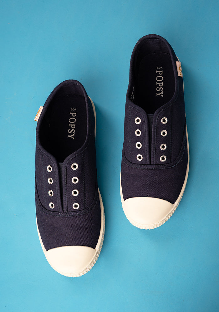 Navy Slip On Plimsole