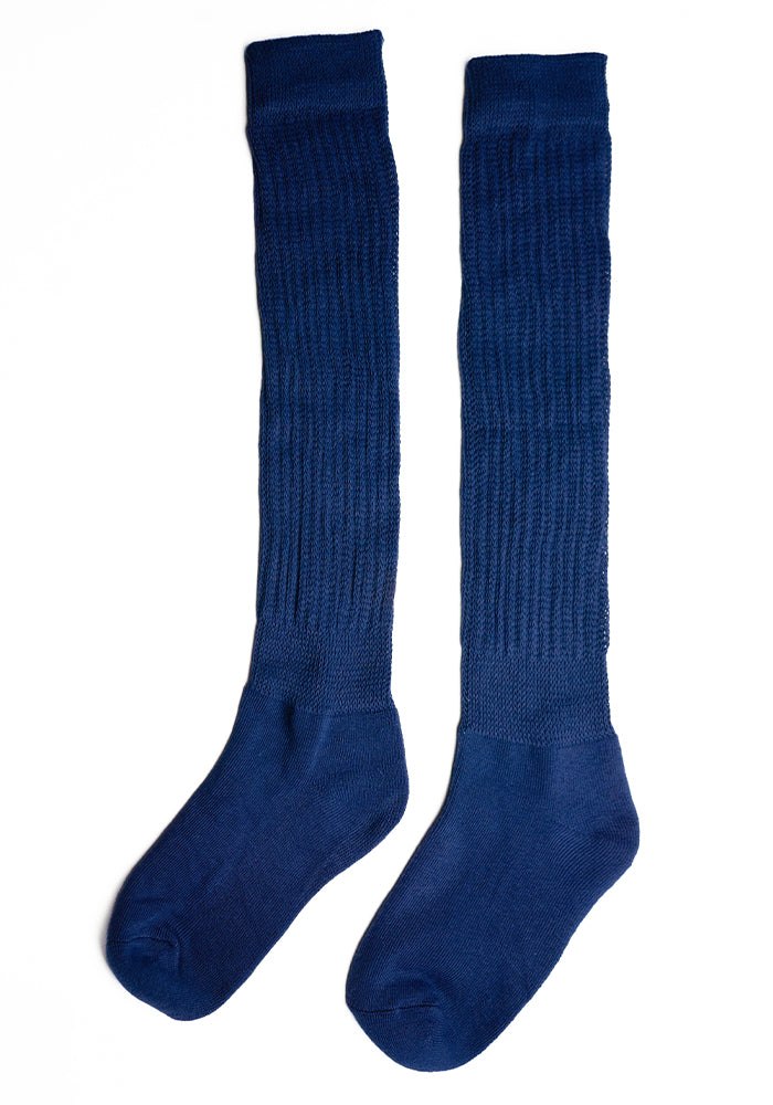 Navy Slouchy Boots Socks