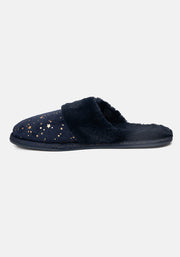 Navy Star Mule Slippers