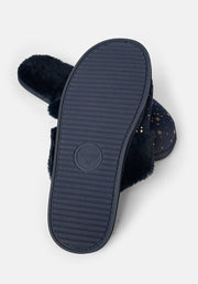 Navy Star Mule Slippers