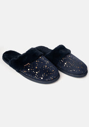 Navy Star Mule Slippers