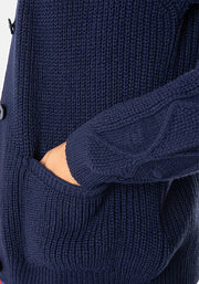 Navy Cable Sleeve Cardigan