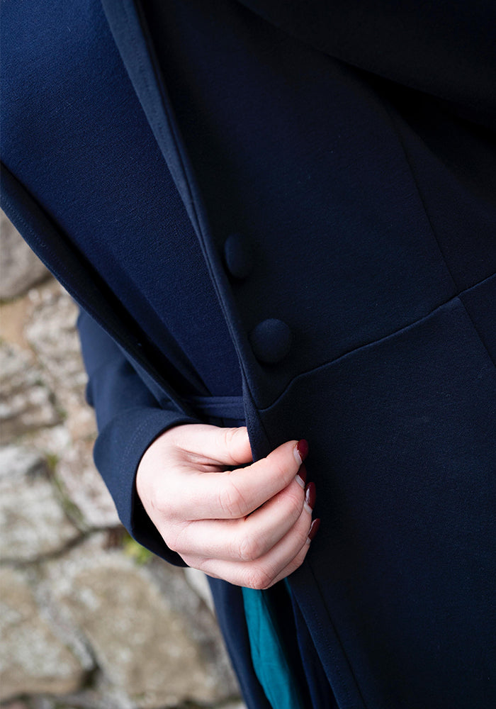 Sixth angle of Carrington Navy Ponte Dress Coat (Coatigan)
