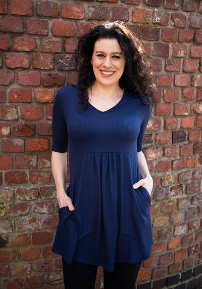 Averi Navy Rib Brush Tunic
