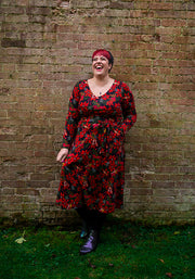 Nea Poinsettia Fairy Print Cotton Midi Dress