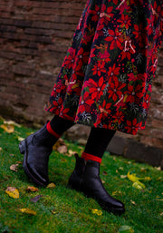 Nea Poinsettia Fairy Print Cotton Midi Dress