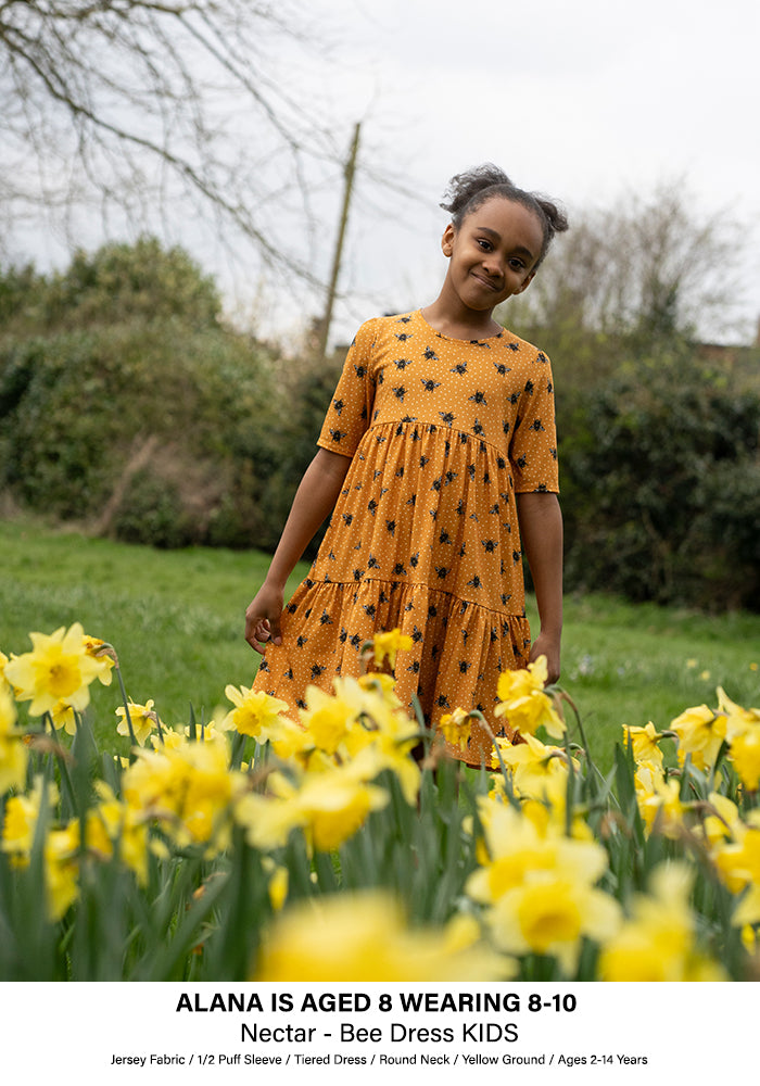 Children's Bee Print Dress (Nectar)