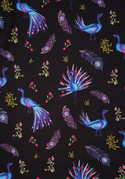 Neela Peacocks Print Trapeze Dress