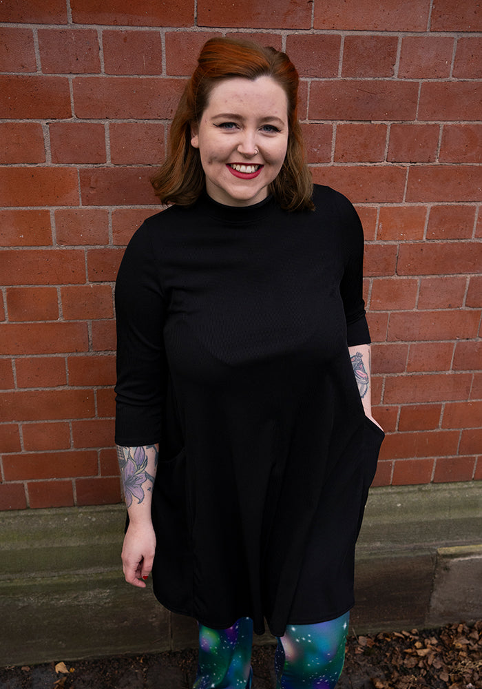 Fourth angle of Nell Black Turtle Neck Long Line Tunic