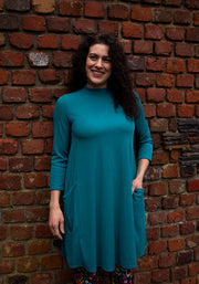 Nell Teal Turtle Neck Long Line Tunic