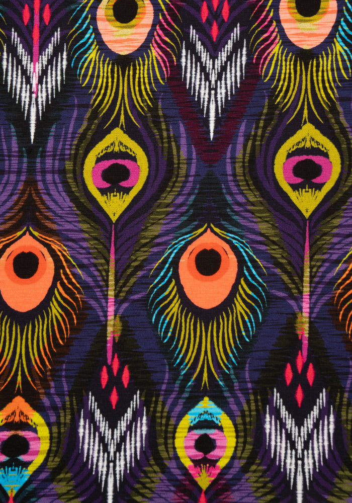 Nemali Peacock Feathers Print Cotton Midaxi Dress