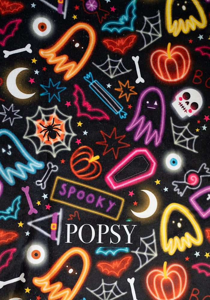 Neon Spooky Fun Print Hand Towel