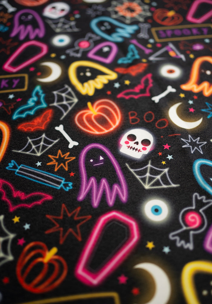 Neon Spooky Fun Print Tea Towel