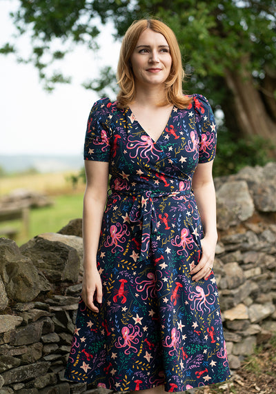 Nerissa Octopus Print Cotton Dress