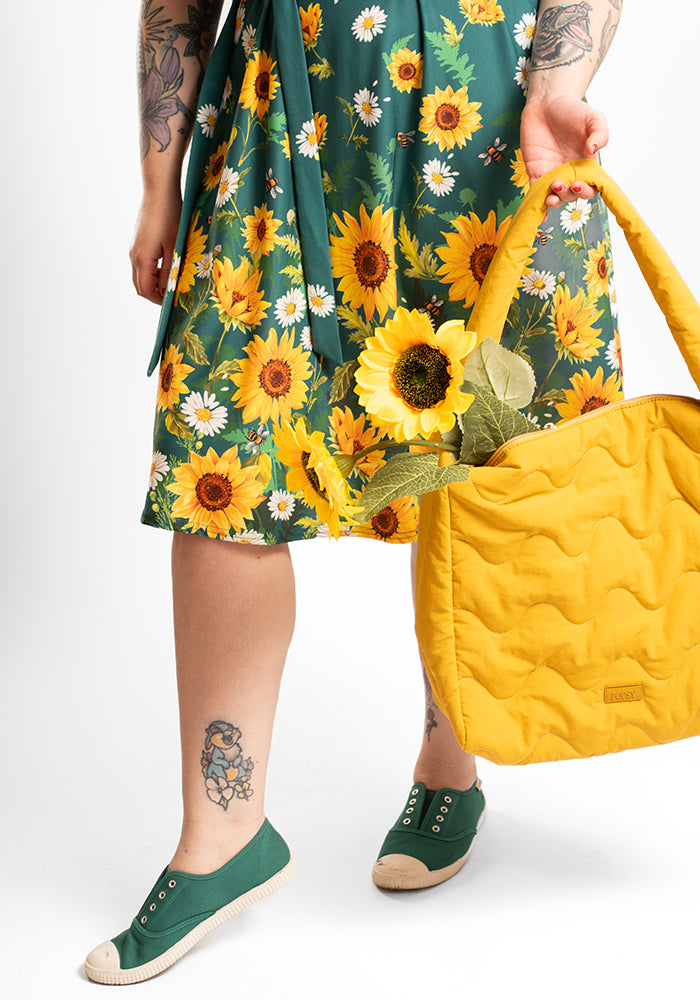 Ness Sunflower And Bee Border Print Dress