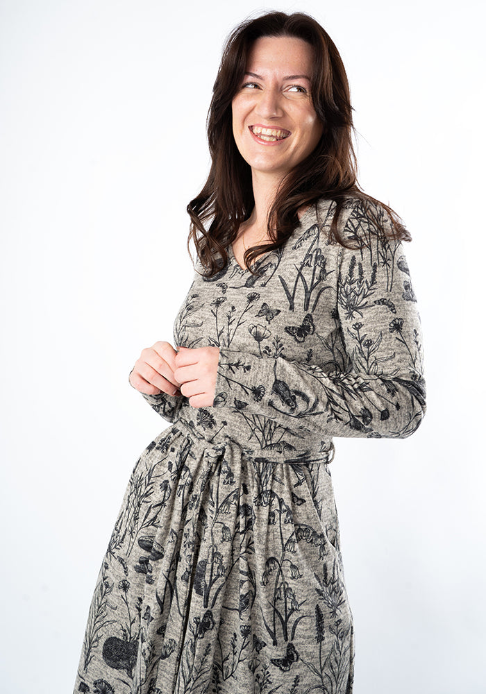 Sixth angle of Netta Wildlife Print Midi Dress