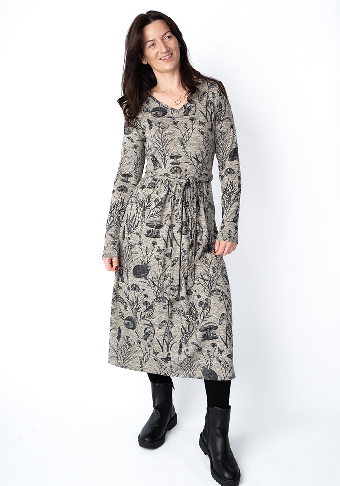 Third angle of Netta Wildlife Print Midi Dress