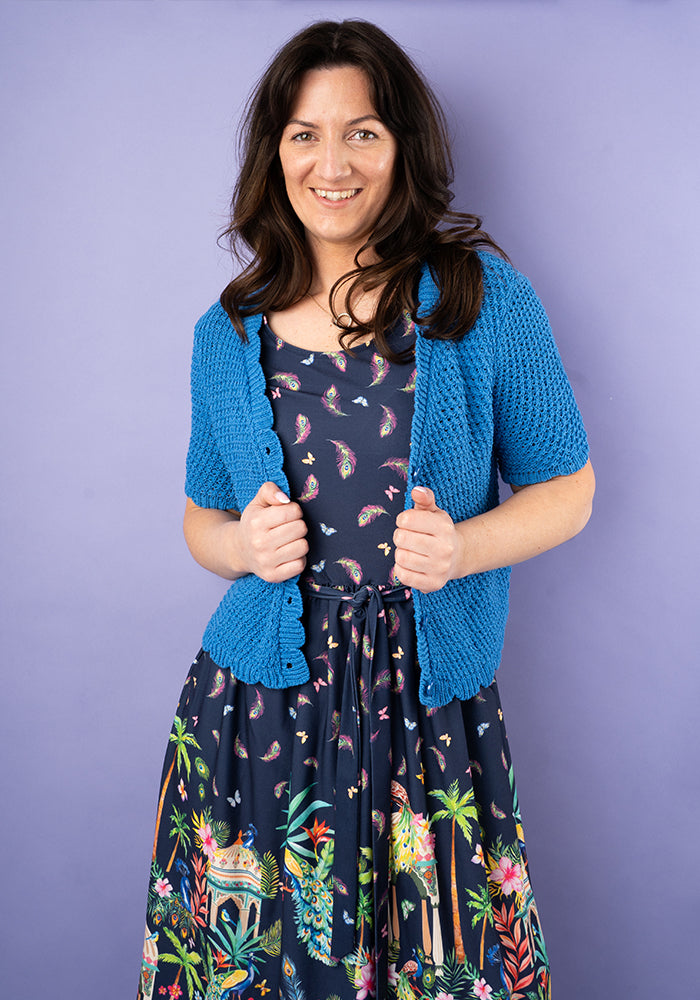 Fifth angle of Nila Peacock Palace Border Print Midi Dress