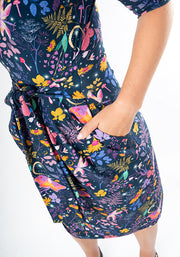 Nixie Magical Moth Print Cotton Dress