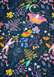 Children's Magical Moth Print Cotton Dress (Nixie)