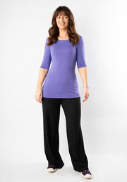 Noah Textured Black Full Leg Pull On Trousers