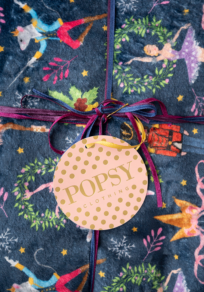 Pop-under Nutcracker Print Plush Blanket