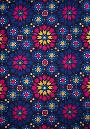 Nyla Moroccan Tile Print Cotton Midi Dress