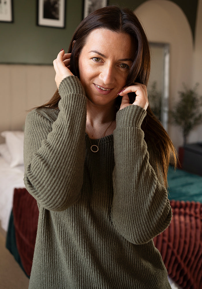 Sixth angle of Oakes Khaki Loungewear Set