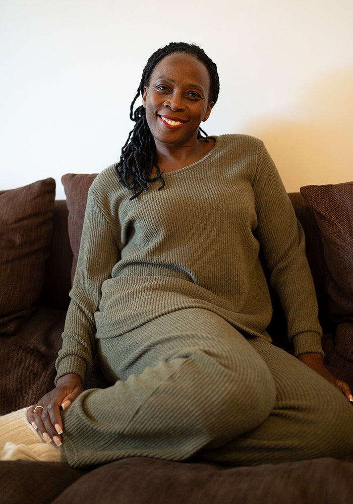 Fourth angle of Oakes Khaki Loungewear Set