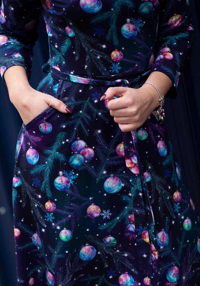 Oberon Baubles Print Midi Cotton Dress