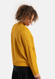 Ochre Chunky Cable Sleeve Cardigan