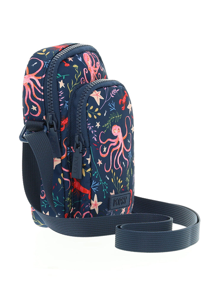 Third angle of Octopus Print Phone Pocket Bag