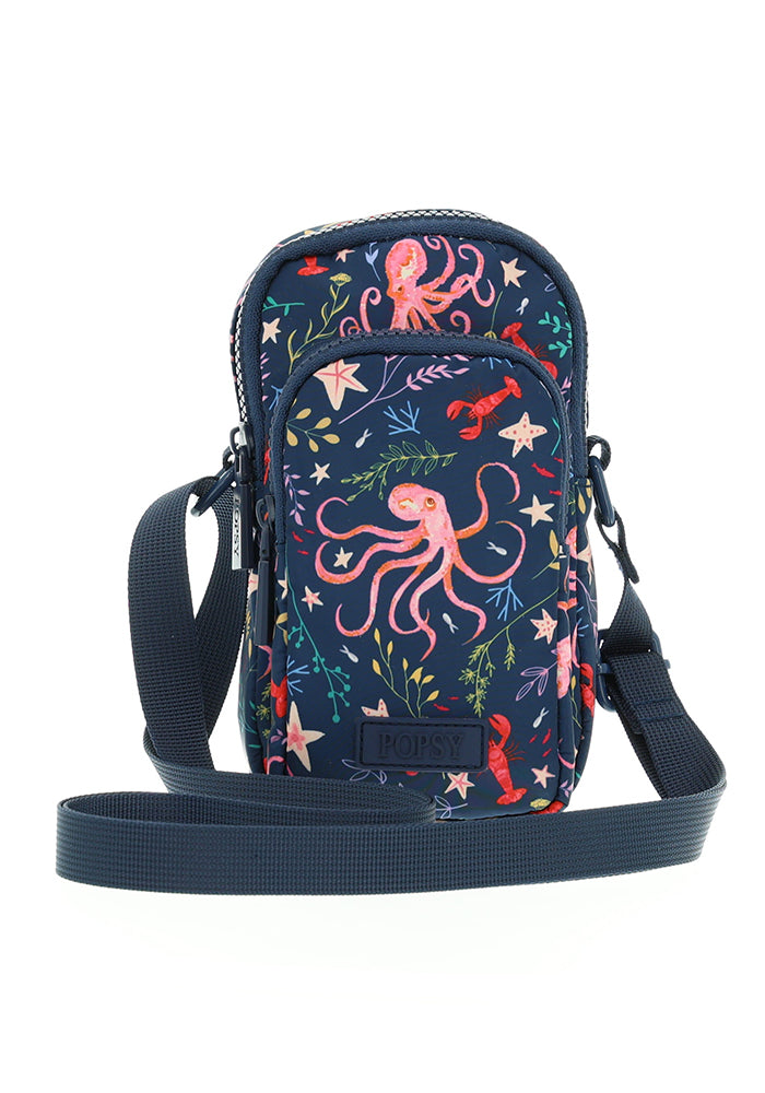 Front view of Octopus Print Phone Pocket Bag