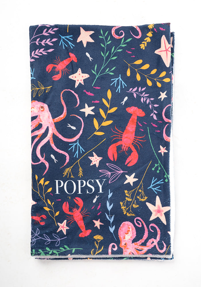 Third angle of Octopus Print Hand Towel