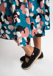 Odine Pretty Animal Print Tiered Hem Midi Dress