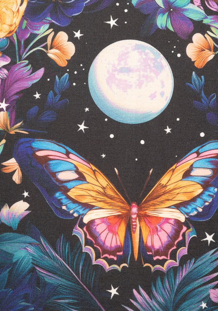 Second angle of Ollivander Full Moon Butterfly Floral Print Midaxi Dress